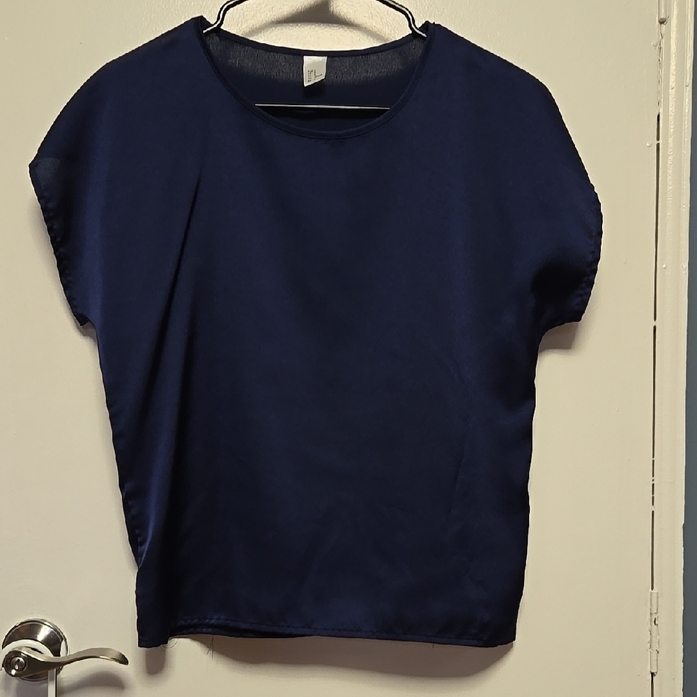 Elegant Navy Blue Women's Top